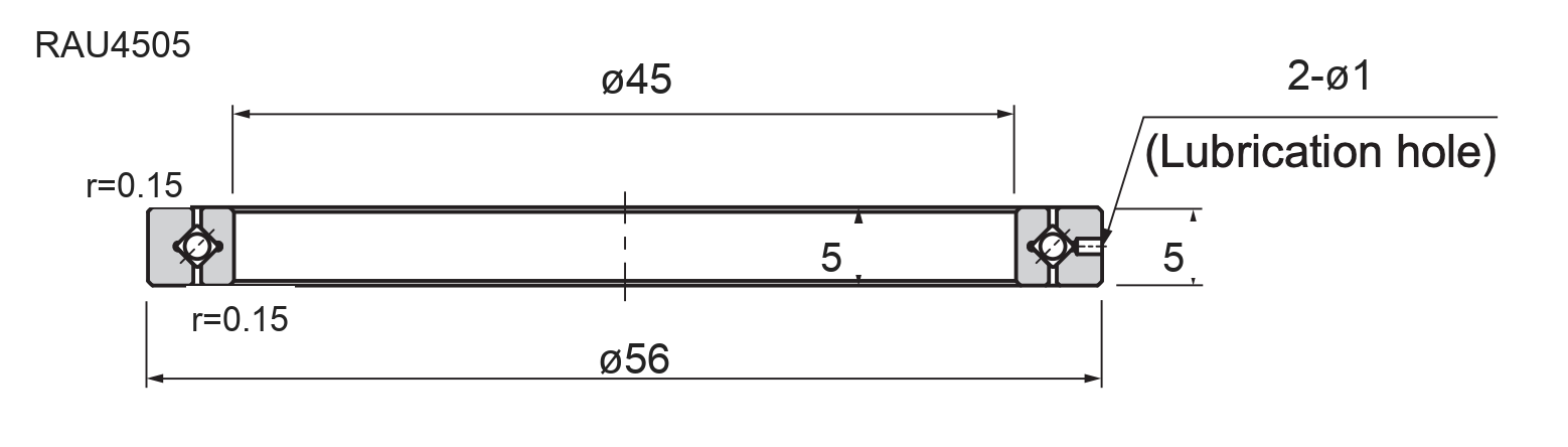 RAU4505交叉滚子轴承尺寸图纸